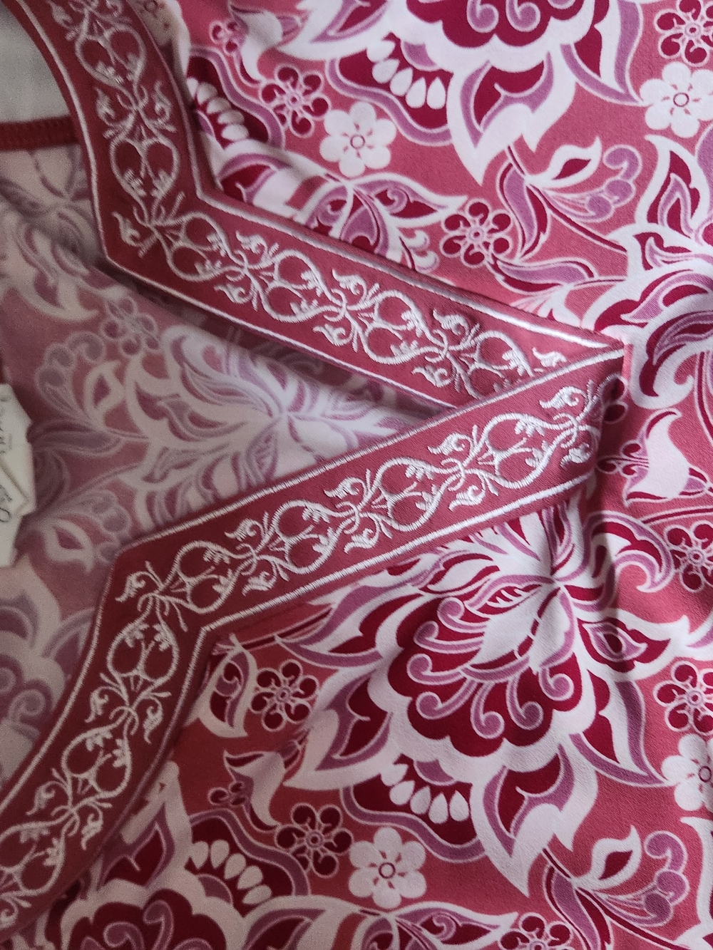 Pink Paisley Embroided Tank Blouse Xl